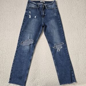 JBD Distressed Straight Leg High Rise Jeans Size 26